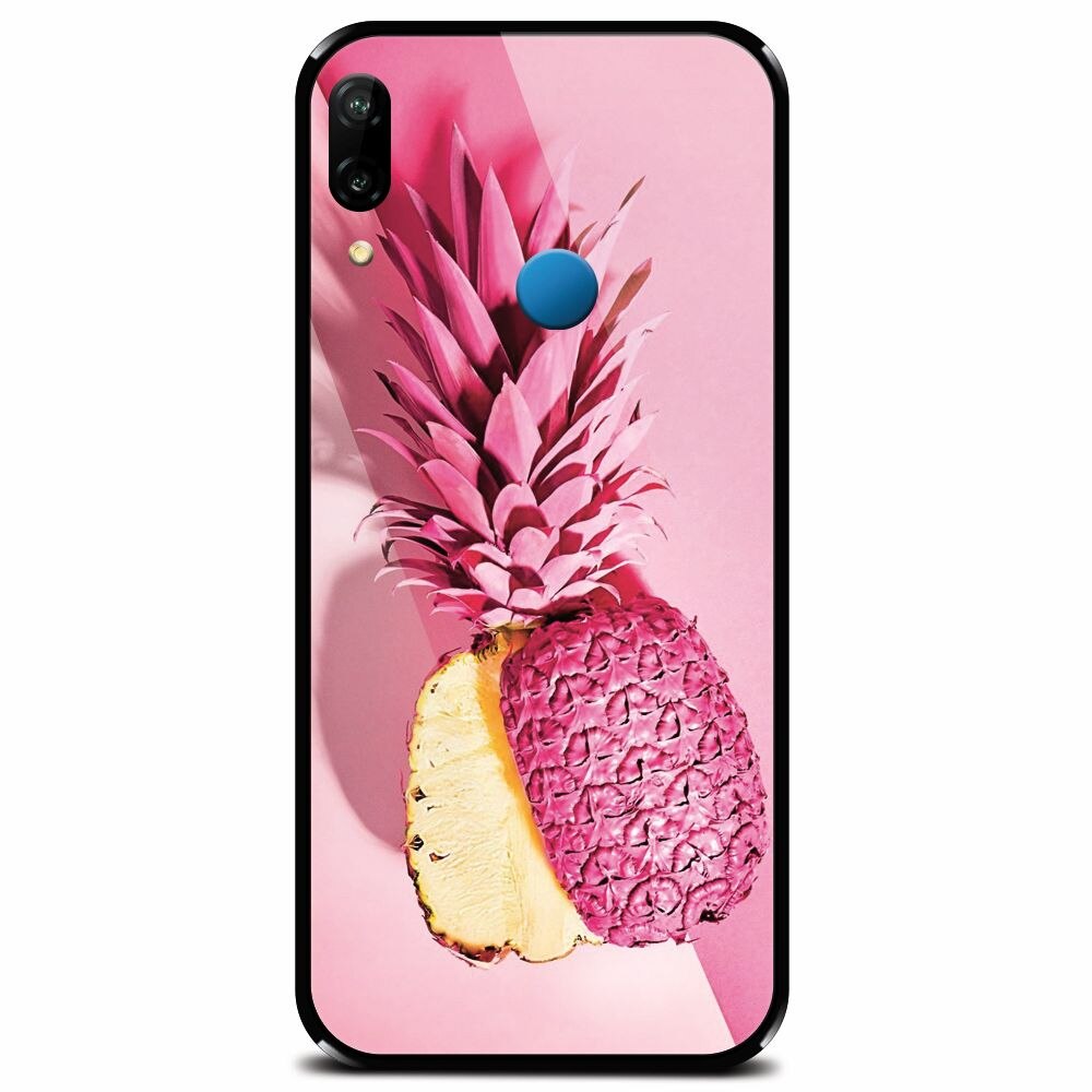 Husa din sticla securizata pentru Huawei P20 Lite, Pink Pineapple