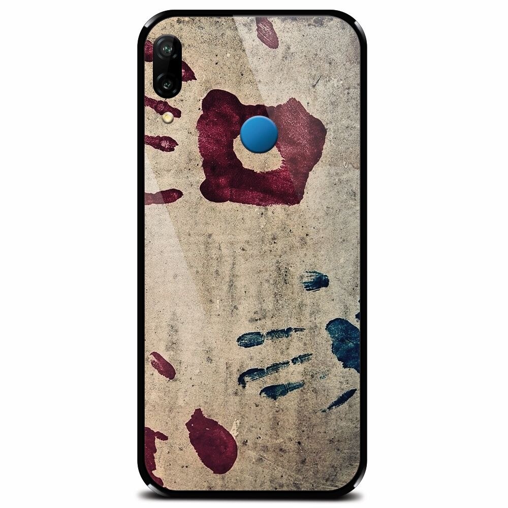 Husa din sticla securizata pentru Huawei P20 Lite, Handprints