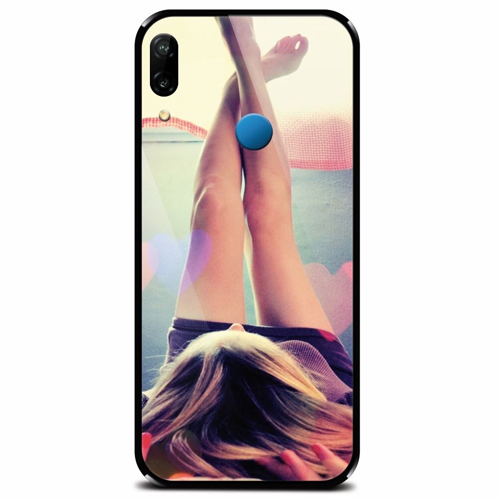 Husa din sticla securizata pentru Huawei P20 Lite, Relax Girl