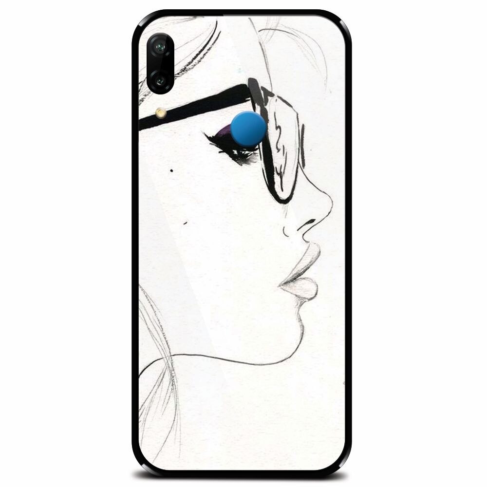 Husa din sticla securizata pentru Huawei P20 Lite, Girl Face