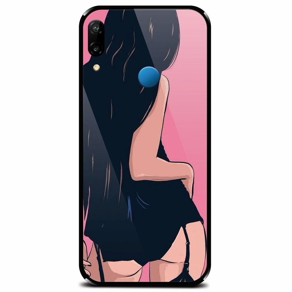 Husa din sticla securizata pentru Huawei P20 Lite, Girl With Long Hair