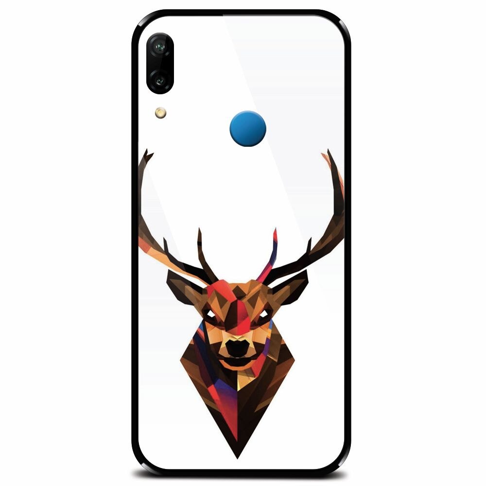 Husa din sticla securizata pentru Huawei P20 Lite, Geometric Tibetan Antelope