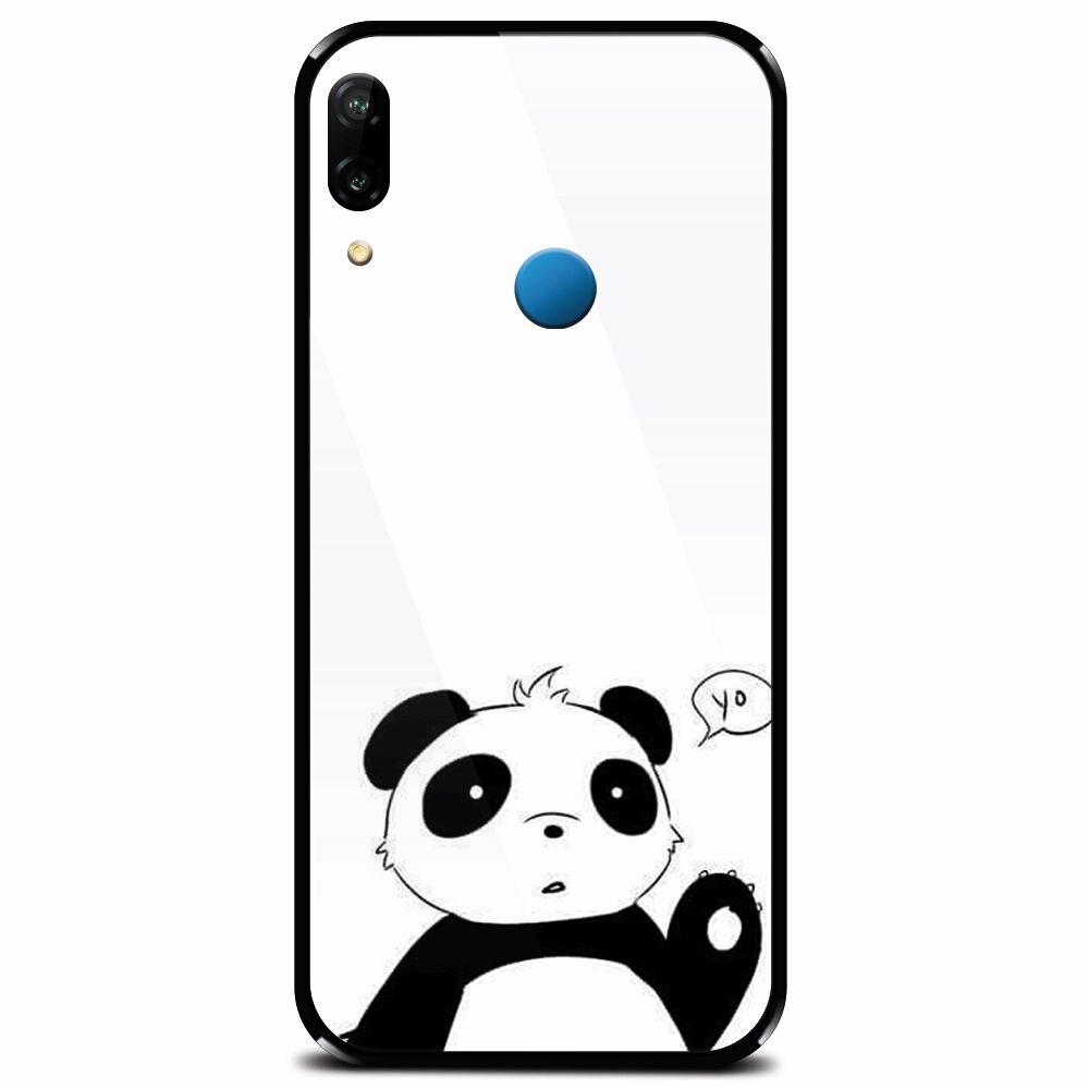 Husa din sticla securizata pentru Huawei P20 Lite, Panda Cellphone