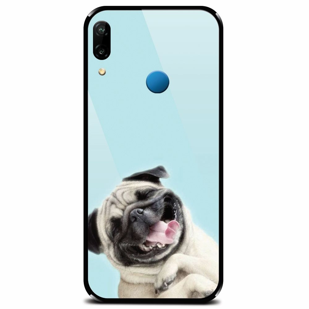 Husa din sticla securizata pentru Huawei P20 Lite, Happy Dog