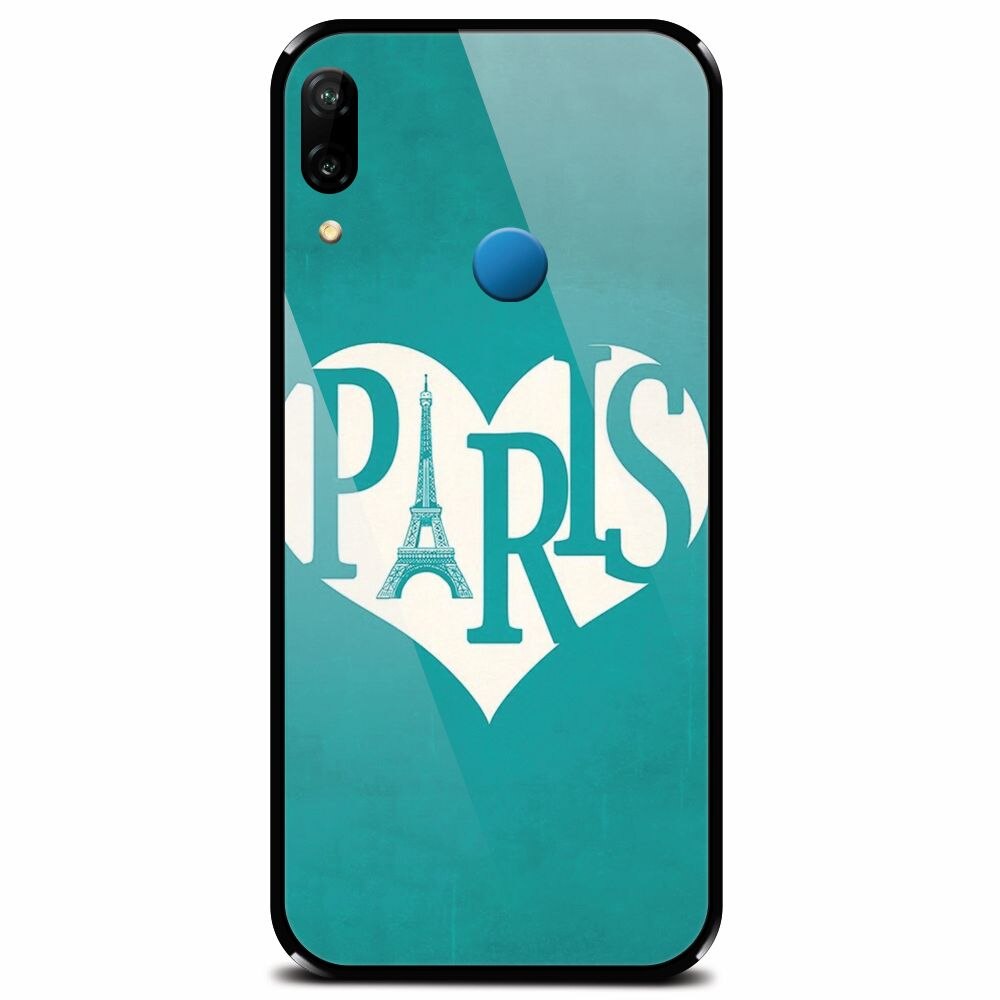 Husa din sticla securizata pentru Huawei P20 Lite, I Love Paris