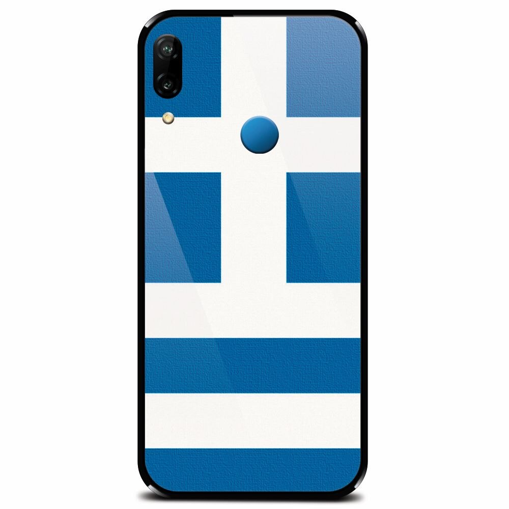 Husa din sticla securizata pentru Huawei P20 Lite, Greece Flag
