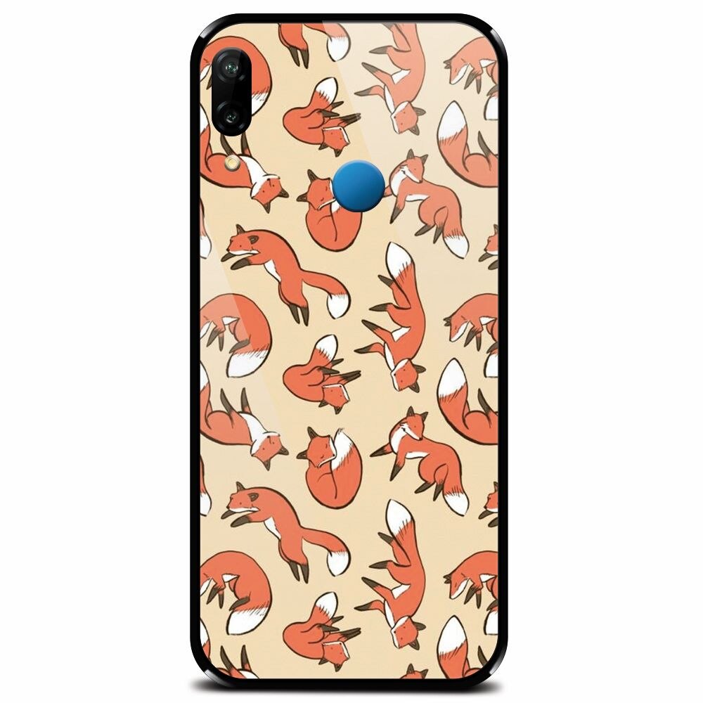 Husa din sticla securizata pentru Huawei P20 Lite, Red Foxes
