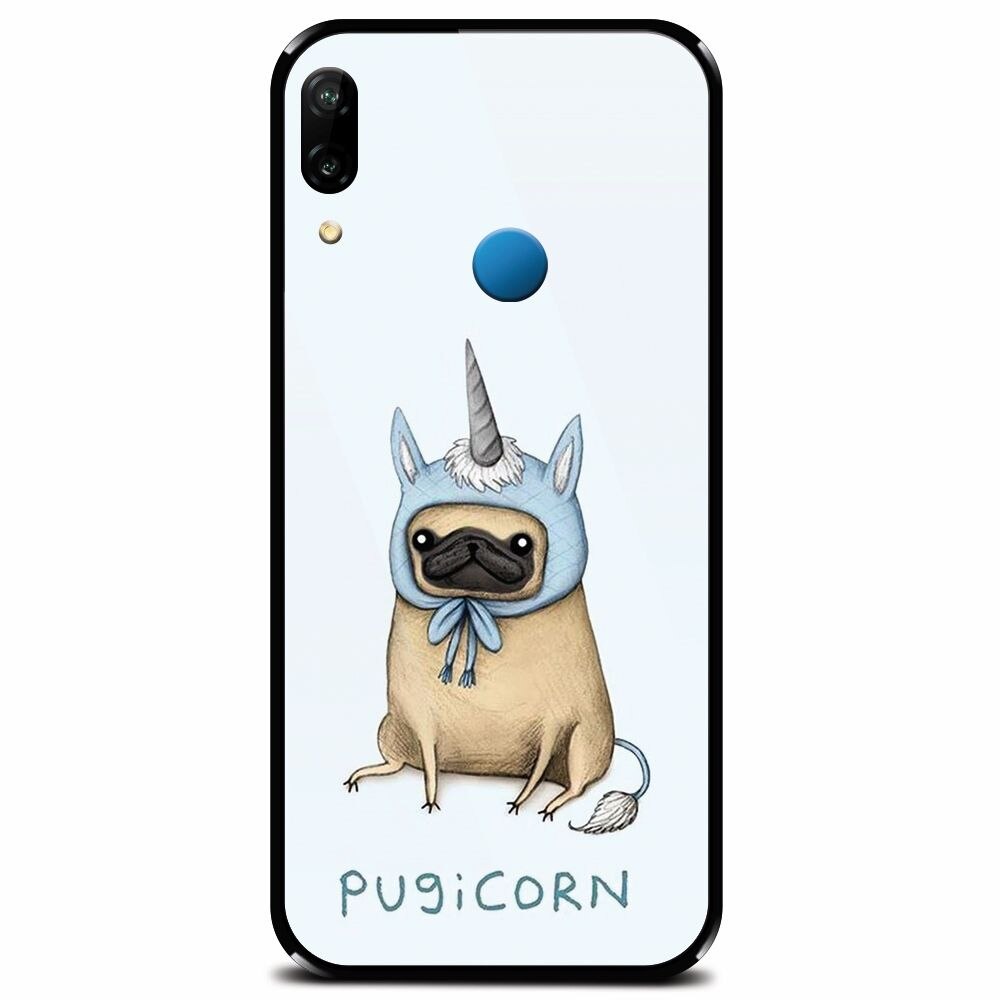 Husa din sticla securizata pentru Huawei P20 Lite, Pugicorn