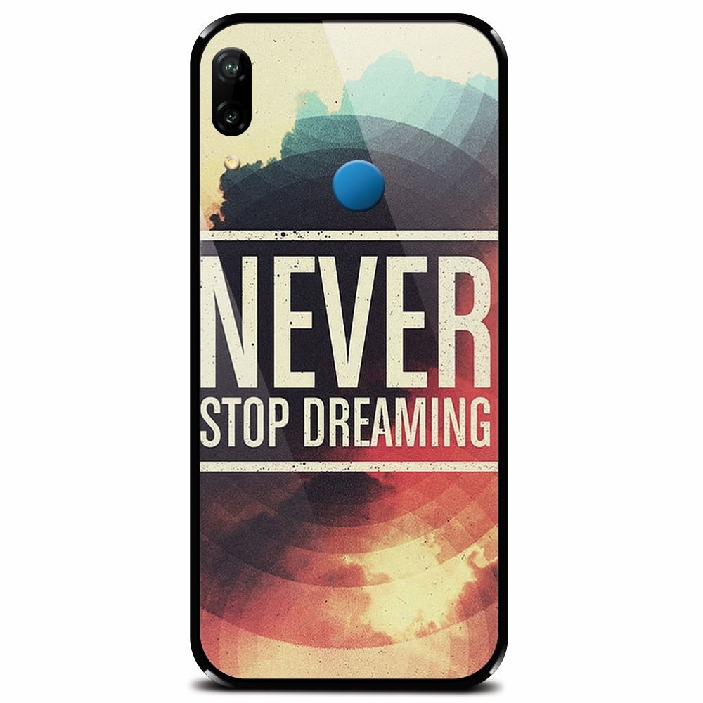 Husa din sticla securizata pentru Huawei P20 Lite, Never Stop Dreaming