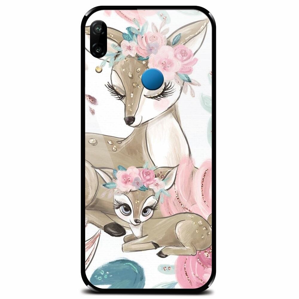 Husa din sticla securizata pentru Huawei P20 Lite, Deers