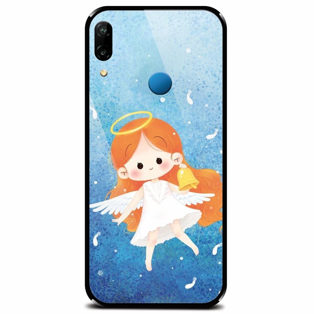 Husa din sticla securizata pentru Huawei P20 Lite, Cute Angel
