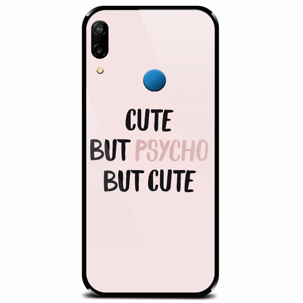 Husa din sticla securizata pentru Huawei P20 Lite, Cute But Psycho