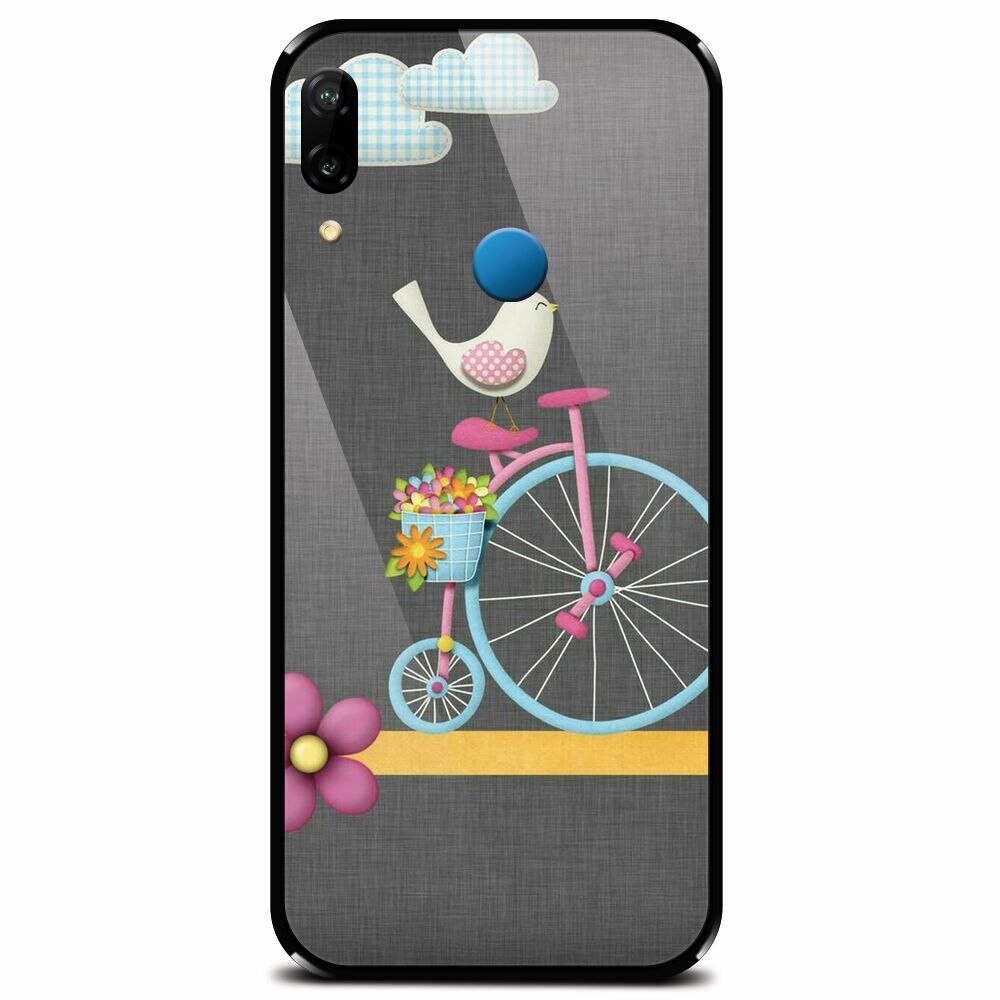 Husa din sticla securizata pentru Huawei P20 Lite, Bird