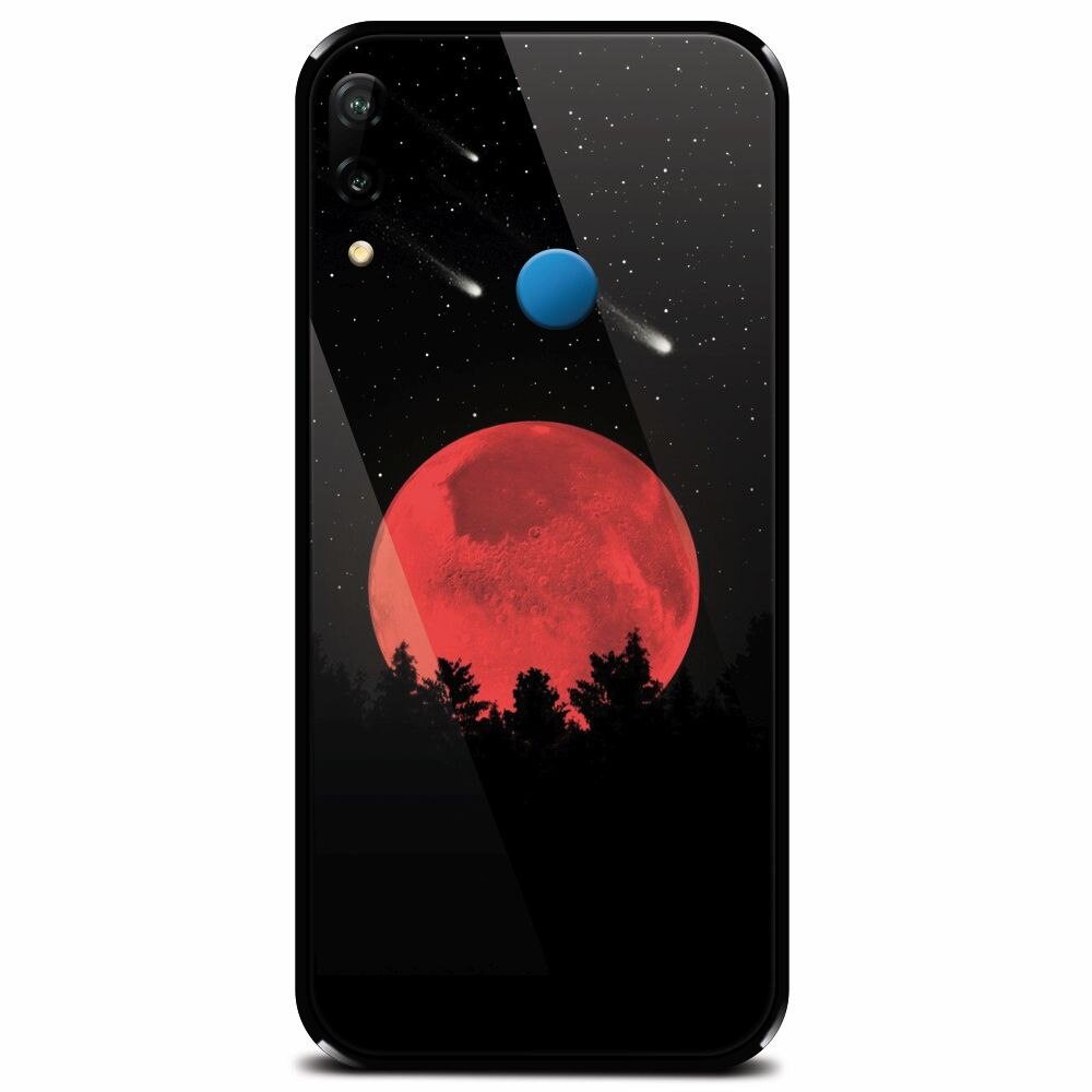 Husa din sticla securizata pentru Huawei P20 Lite, Blood Moon