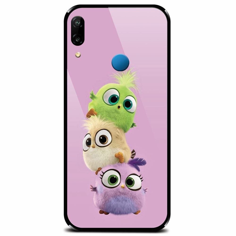 Husa din sticla securizata pentru Huawei P20 Lite, Baby Birds