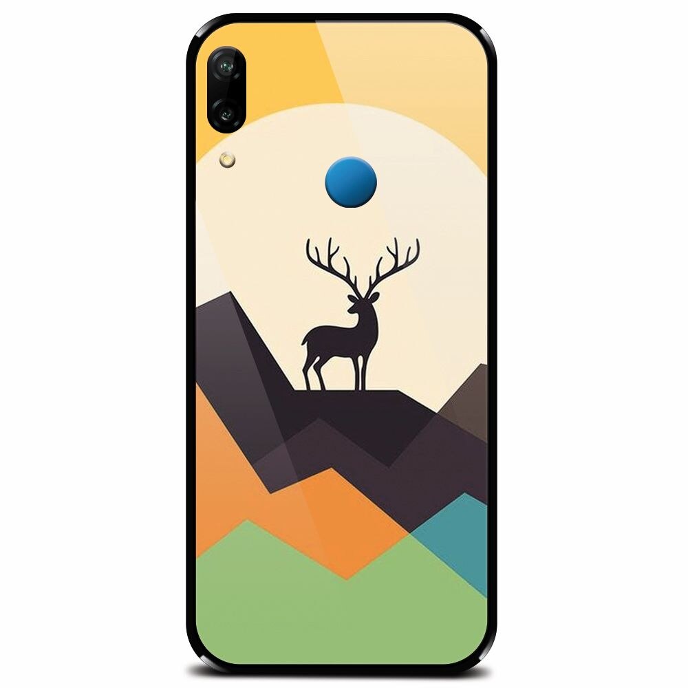 Husa din sticla securizata pentru Huawei P20 Lite, Abstract Deer