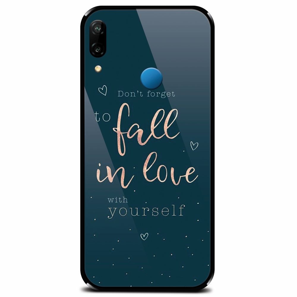 Husa din sticla securizata pentru Huawei P20 Lite, Fall In Love