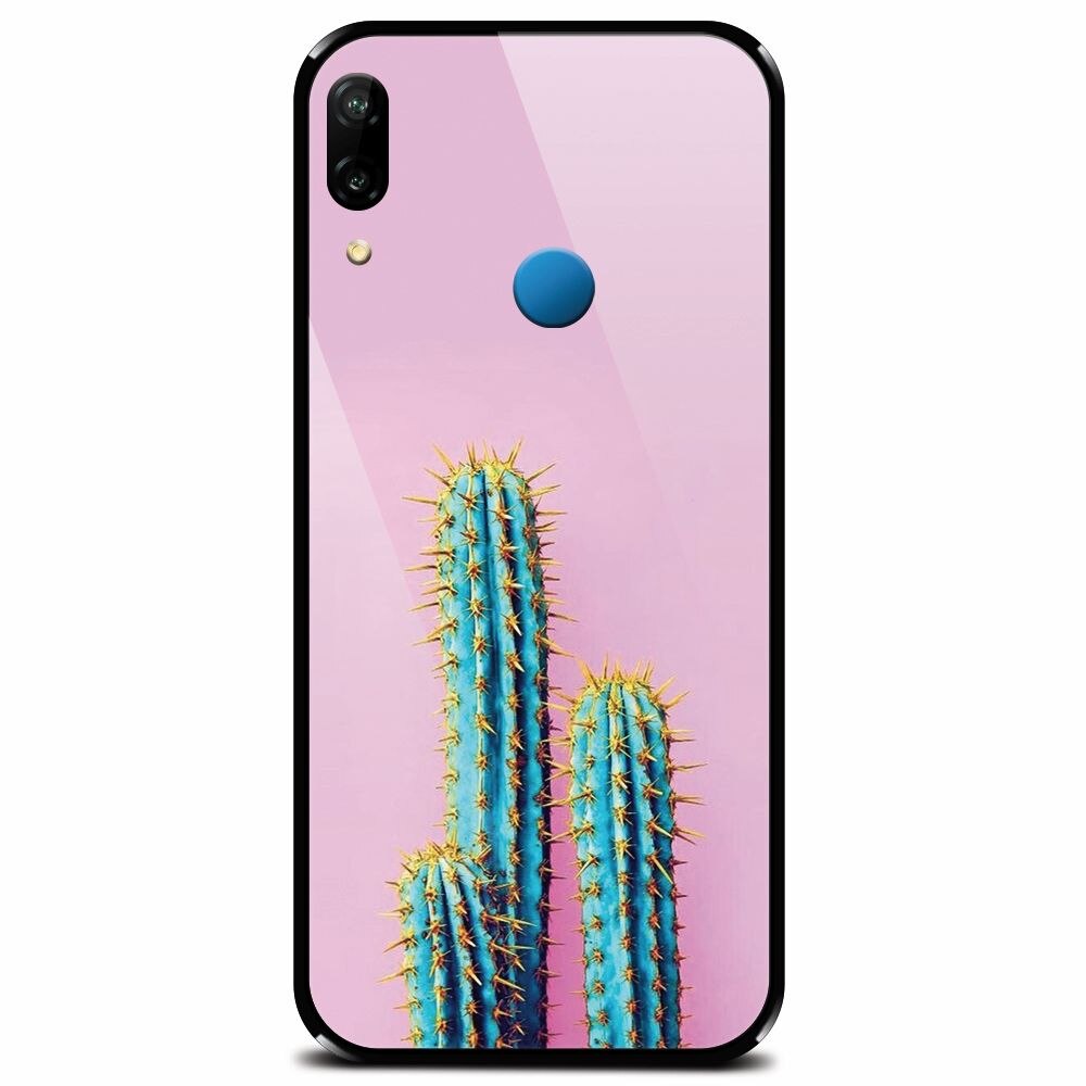 Husa din sticla securizata pentru Huawei P20 Lite, Cactus 102