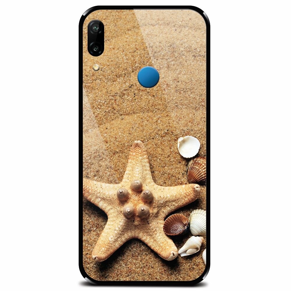 Husa din sticla securizata pentru Huawei P20 Lite, Sea Shells