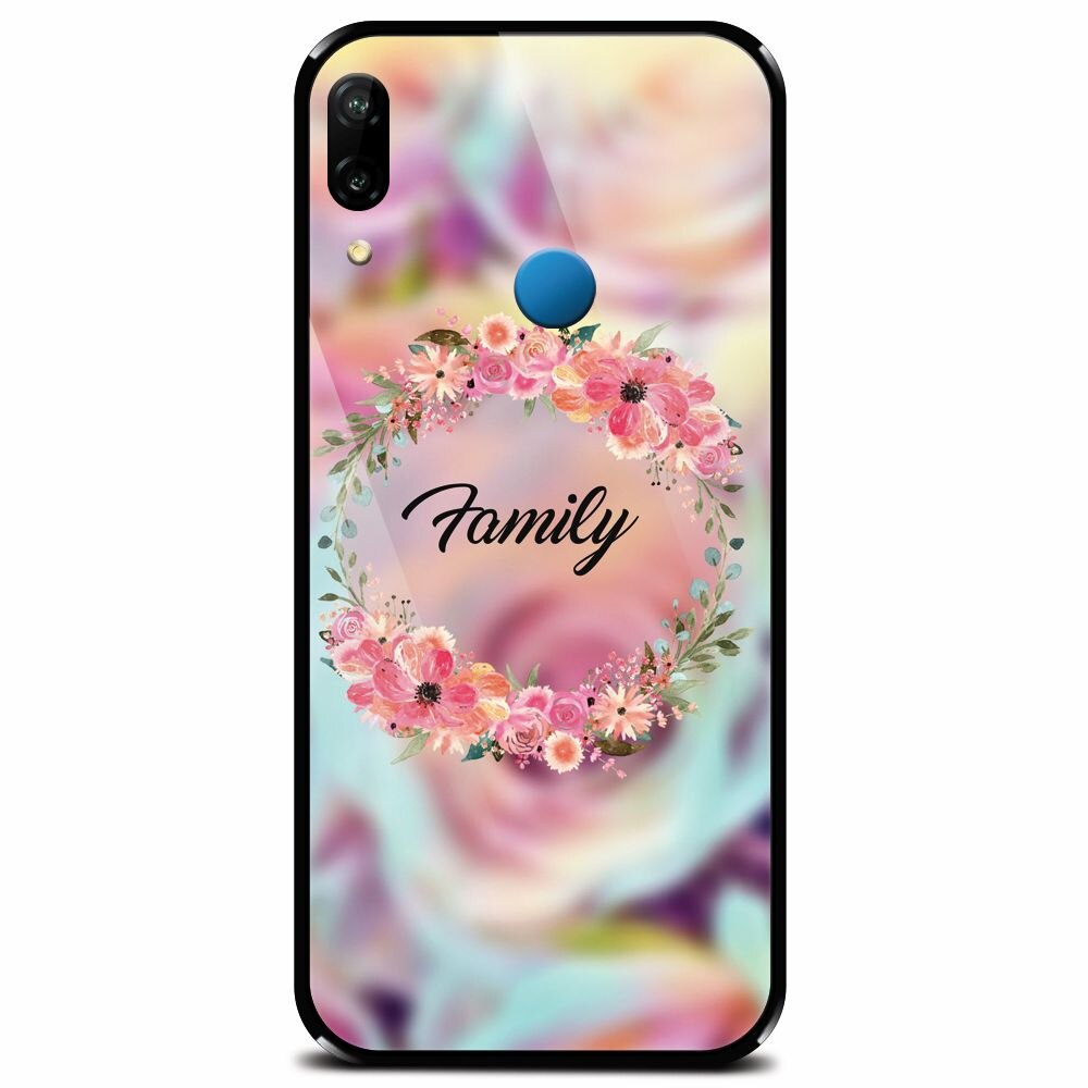 Husa din sticla securizata pentru Huawei P20 Lite, Family