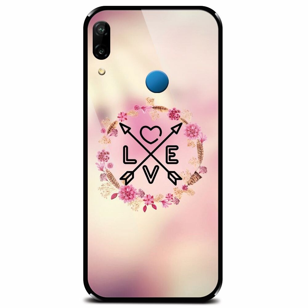 Husa din sticla securizata pentru Huawei P20 Lite, Love Arrow