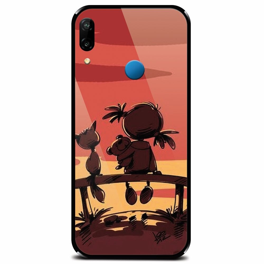 Husa din sticla securizata pentru Huawei P20 Lite, Lovely Sunsets