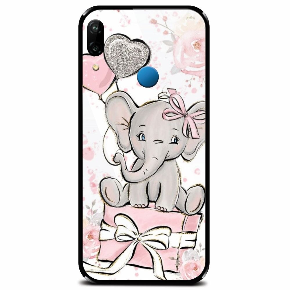 Husa din sticla securizata pentru Huawei P20 Lite, Elefant