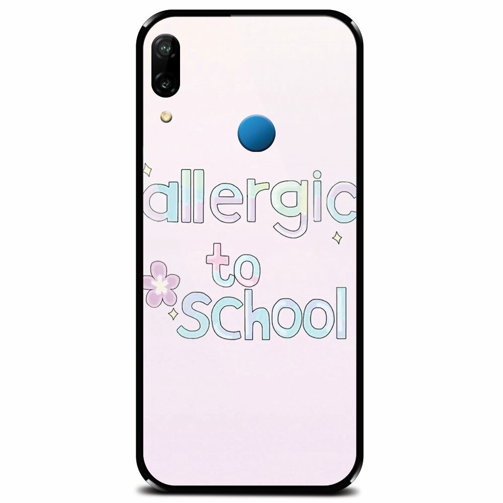 Husa din sticla securizata pentru Huawei P20 Lite, Allergic To School