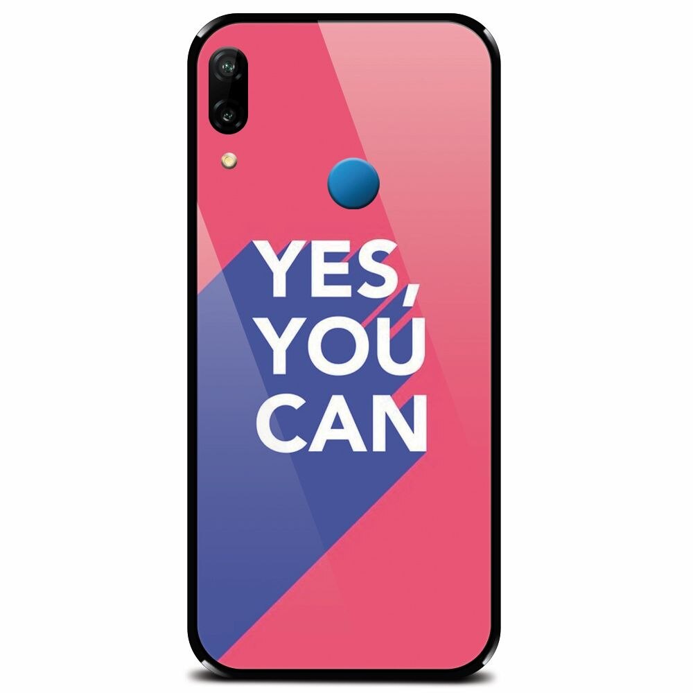 Husa din sticla securizata pentru Huawei P20 Lite, Yes You Can