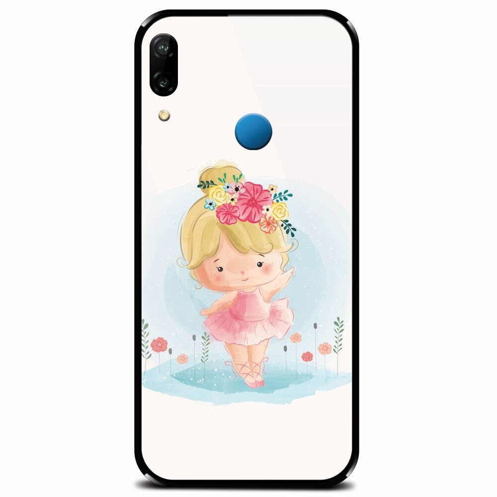 Husa din sticla securizata pentru Huawei P20 Lite, Balerina