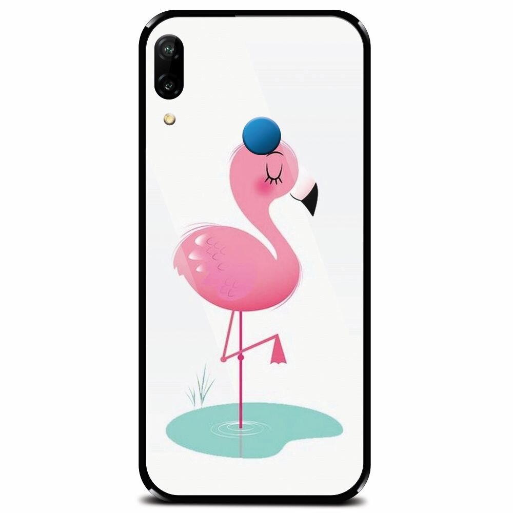 Husa din sticla securizata pentru Huawei P20 Lite, Flamingo Pink