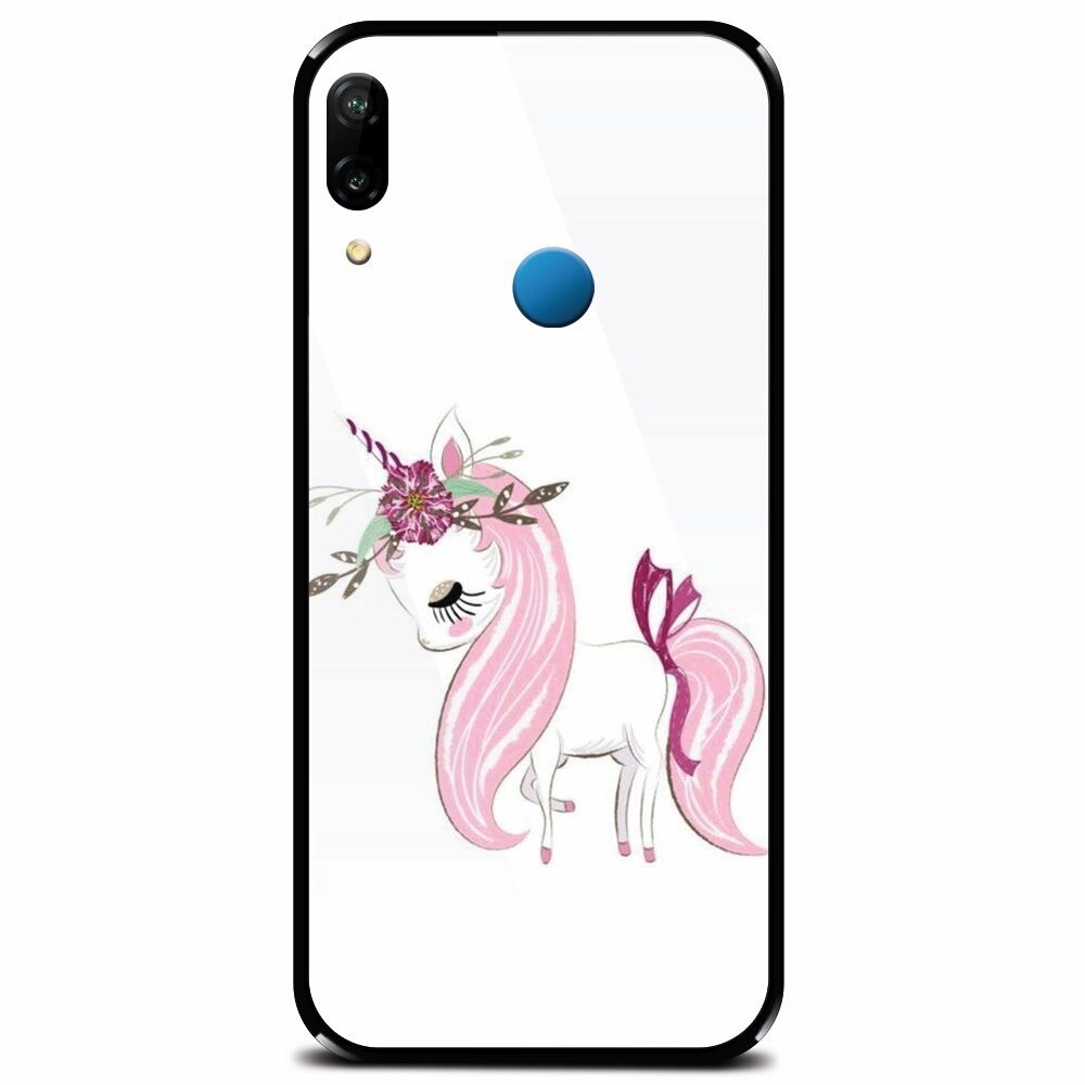 Husa din sticla securizata pentru Huawei P20 Lite, Unicorn