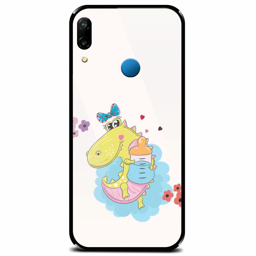 Husa din sticla securizata pentru Huawei P20 Lite, Bebe Crocodil