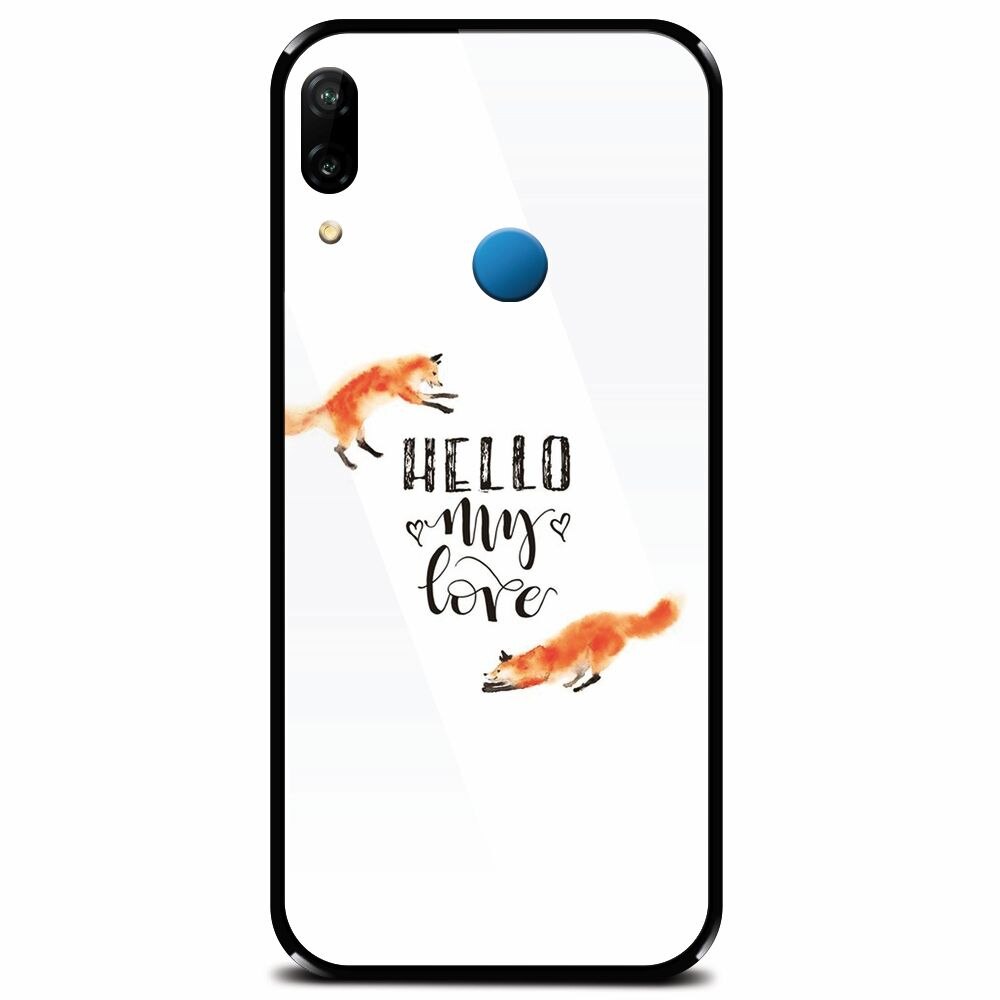 Husa din sticla securizata pentru Huawei P20 Lite, Hello My Love