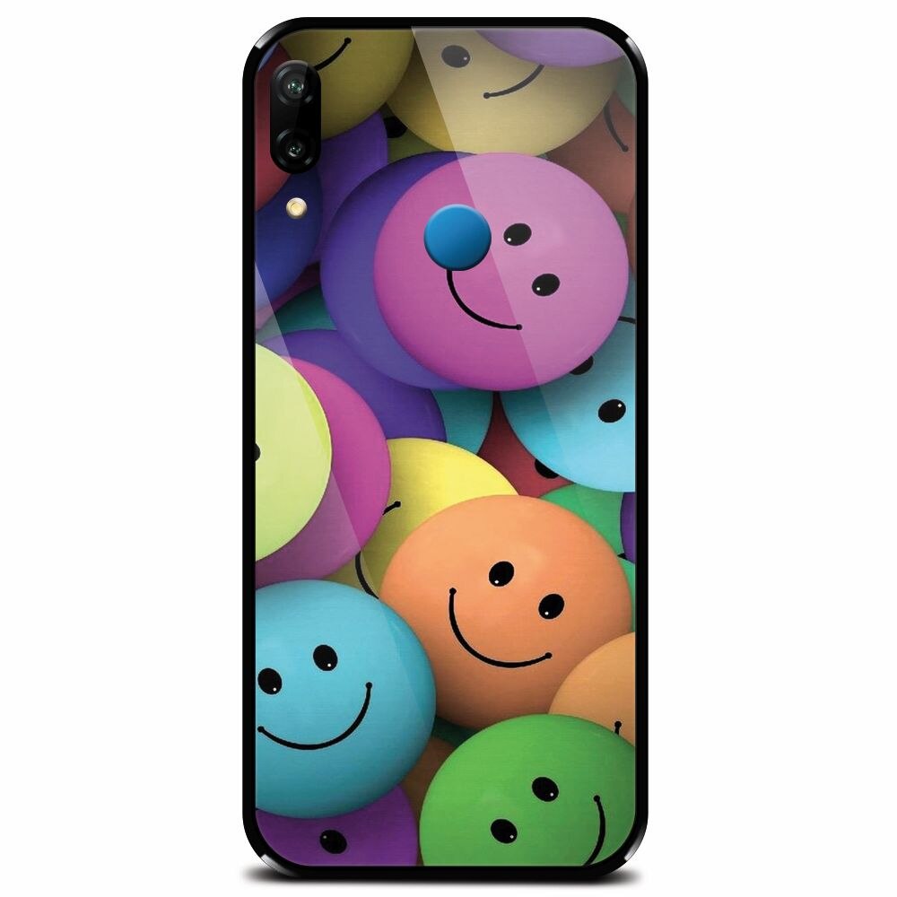 Husa din sticla securizata pentru Huawei P20 Lite, Smiles