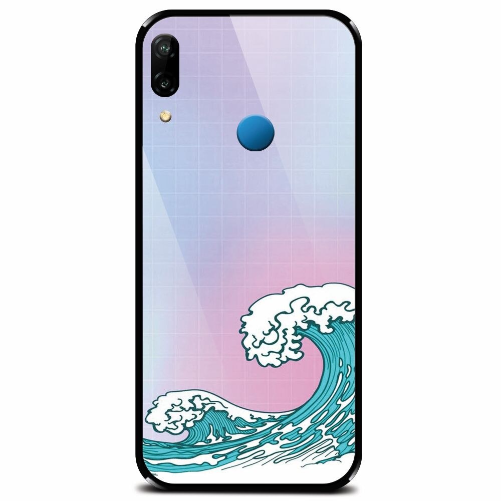 Husa din sticla securizata pentru Huawei P20 Lite, Waves