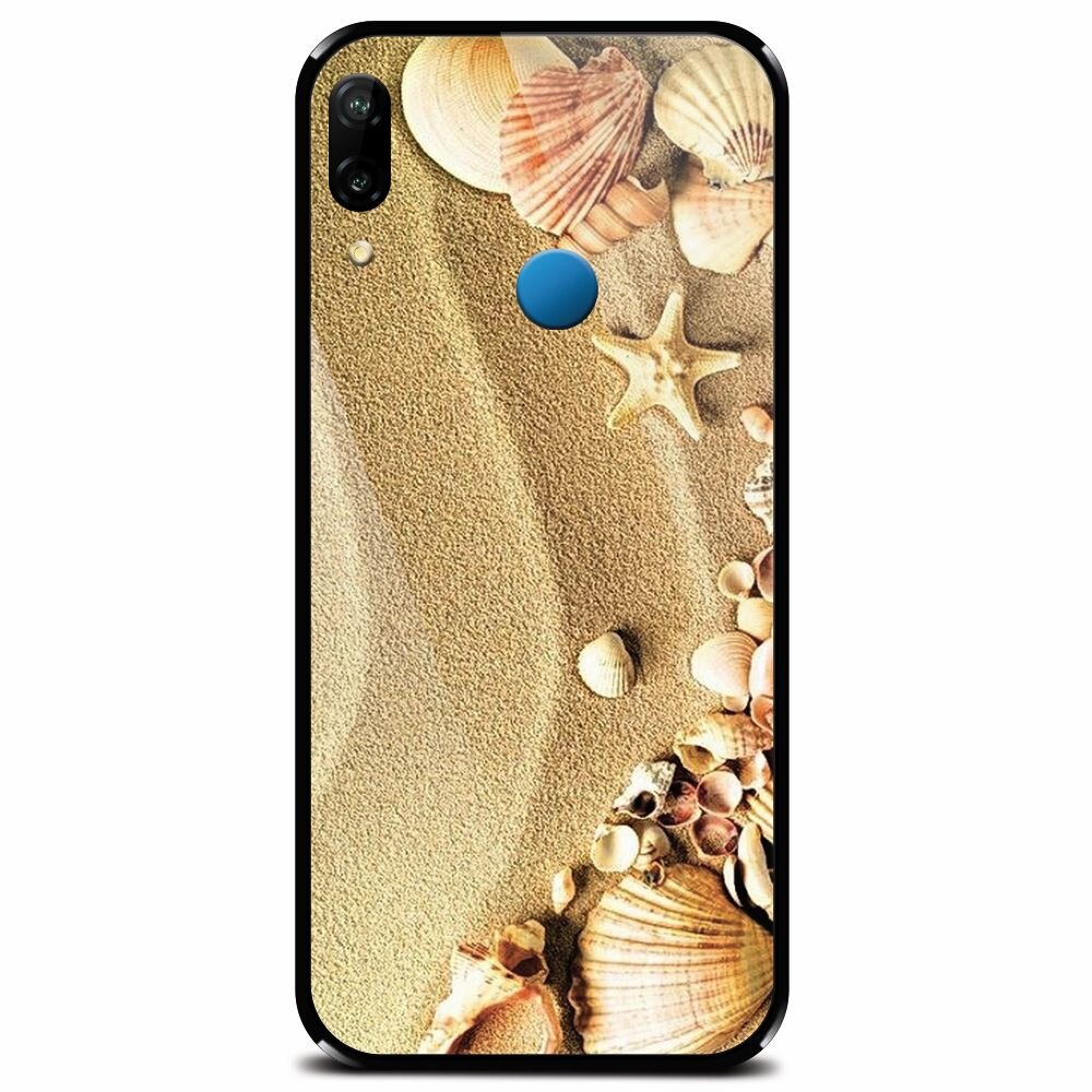 Husa din sticla securizata pentru Huawei P20 Lite, Beach Sand Gold