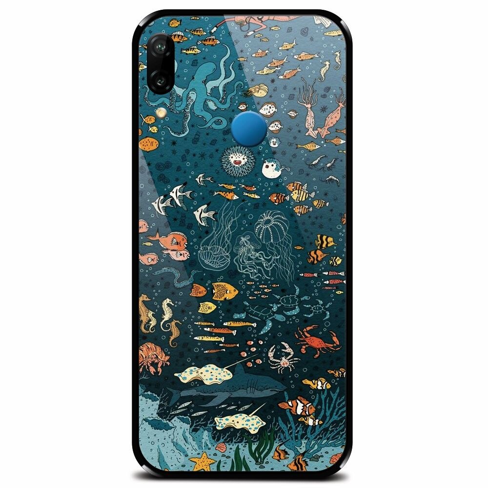 Husa din sticla securizata pentru Huawei P20 Lite, Under The Sea
