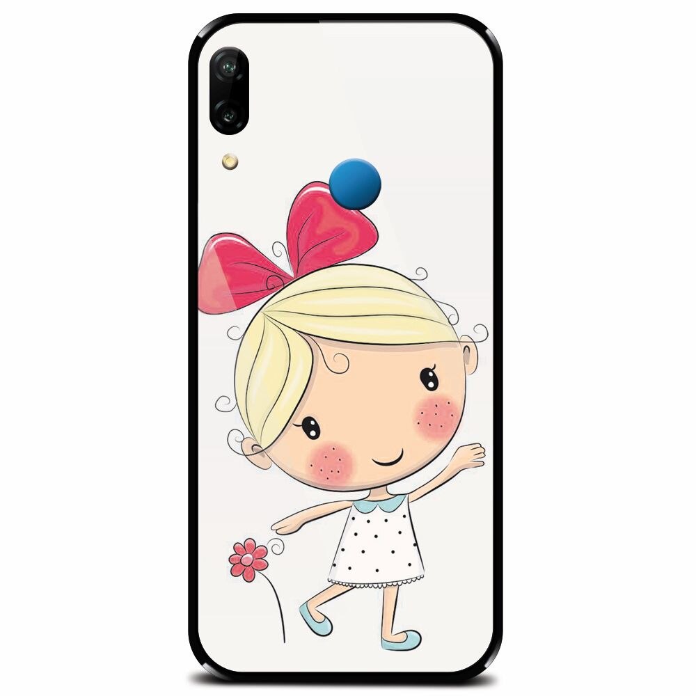 Husa din sticla securizata pentru Huawei P20 Lite, Fetita