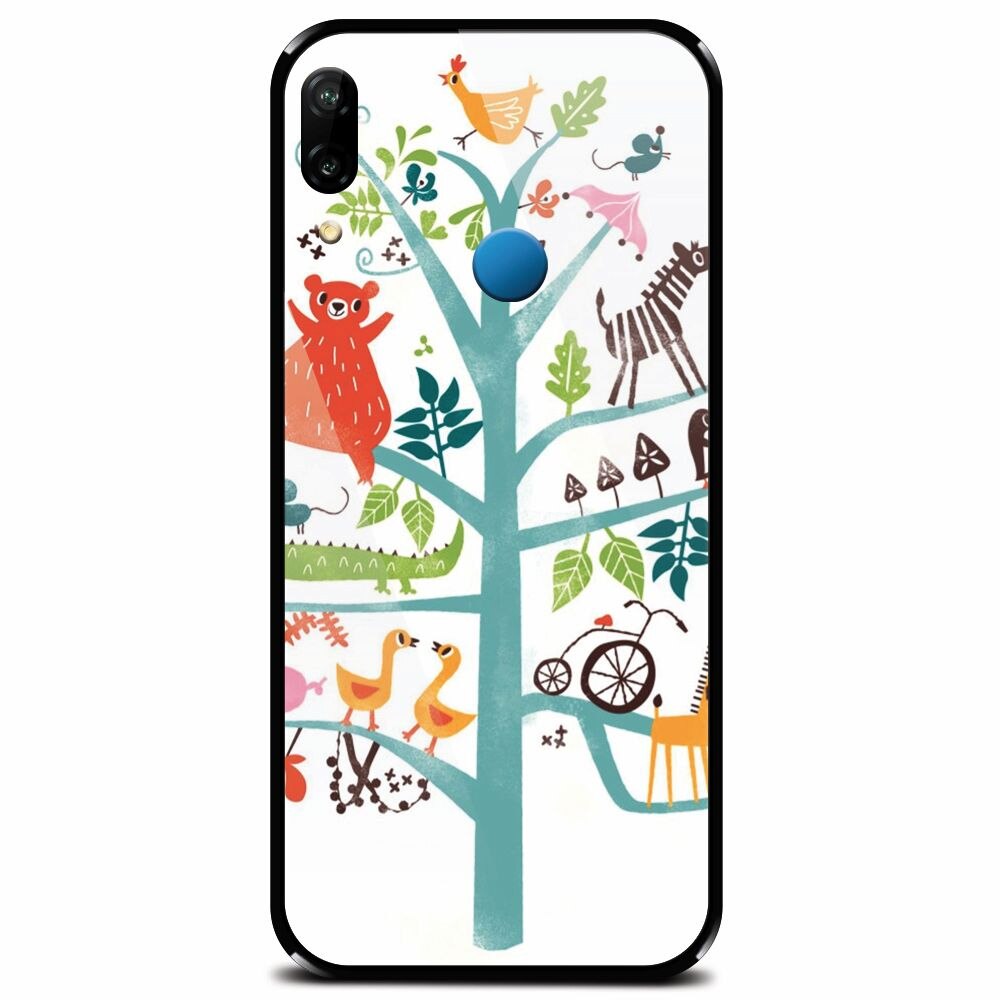 Husa din sticla securizata pentru Huawei P20 Lite, Tree