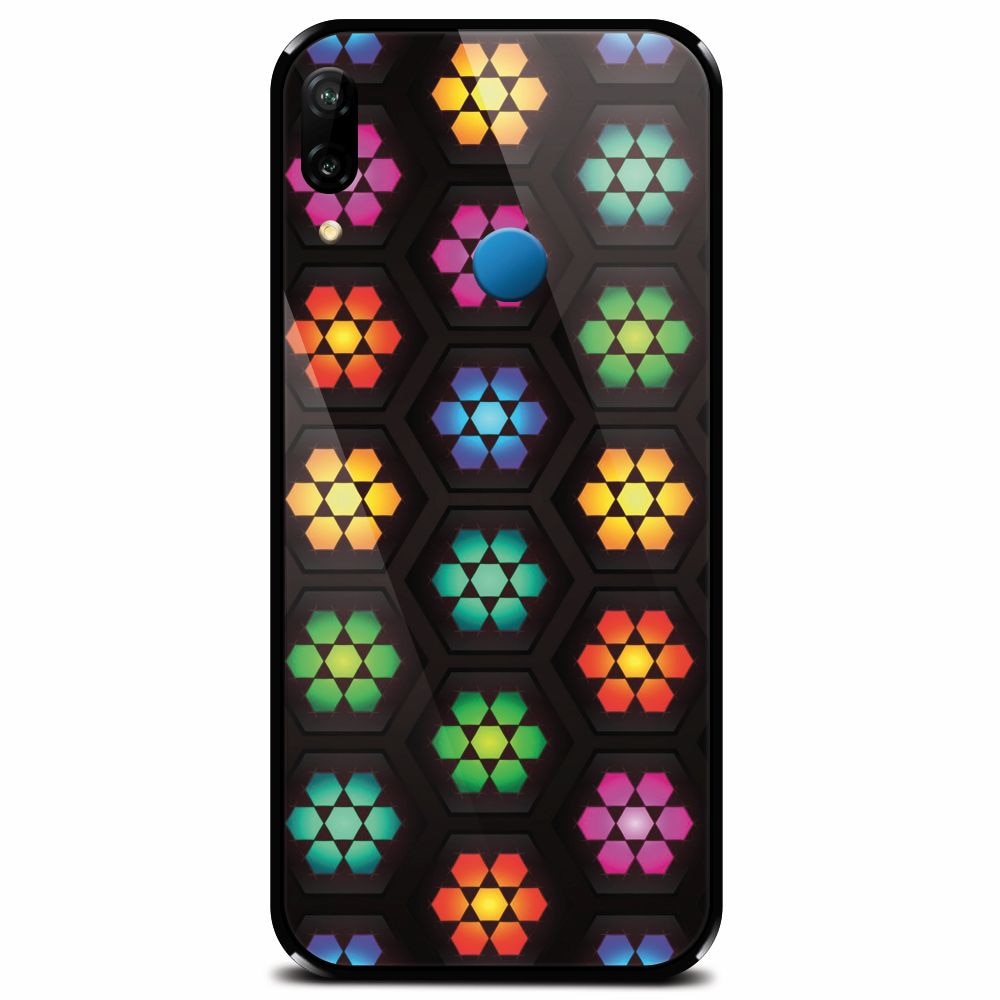 Husa din sticla securizata pentru Huawei P20 Lite, Kaleidoscope Mosaic Patterns