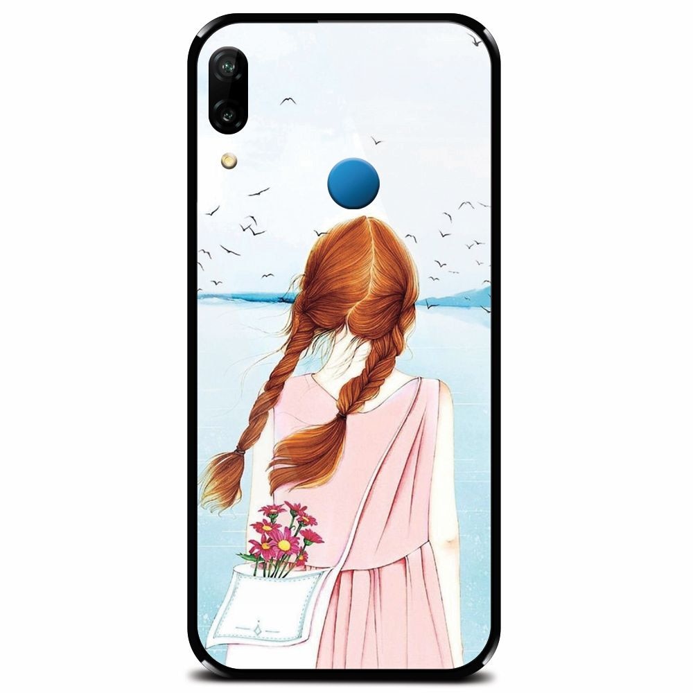 Husa din sticla securizata pentru Huawei P20 Lite, Girl And Birds