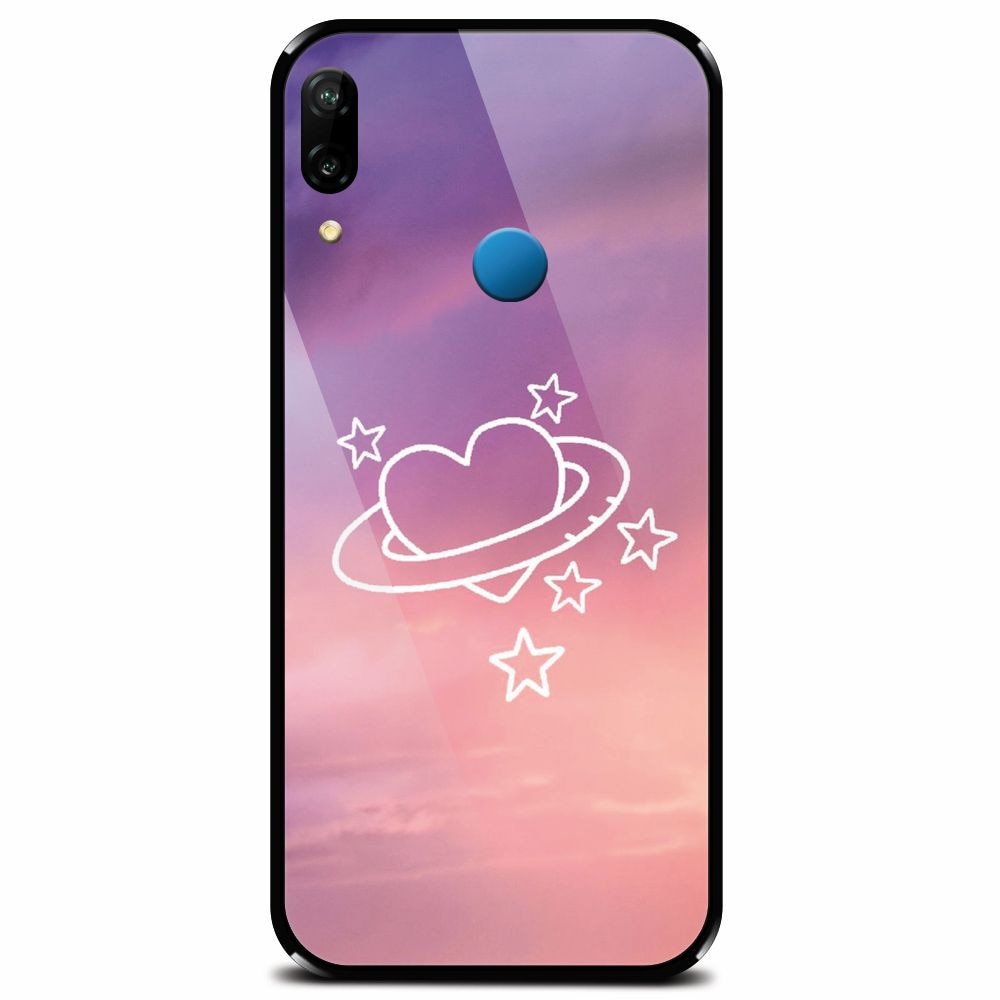 Husa din sticla securizata pentru Huawei P20 Lite, Galaxy Heart
