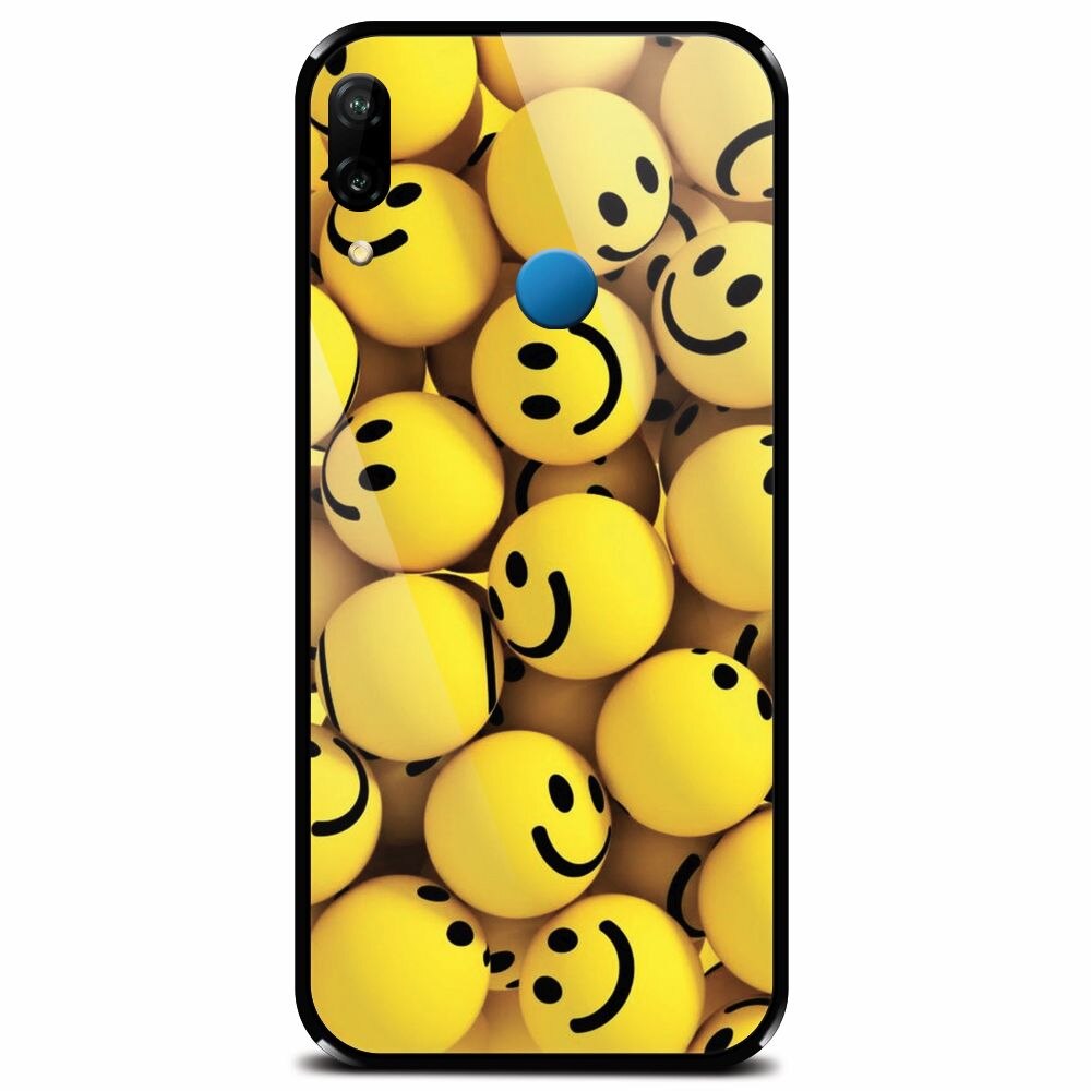 Husa din sticla securizata pentru Huawei P20 Lite, Smiles 002