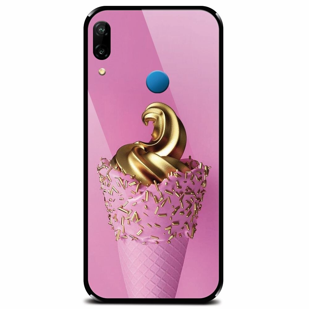 Husa din sticla securizata pentru Huawei P20 Lite, Icecream Gold