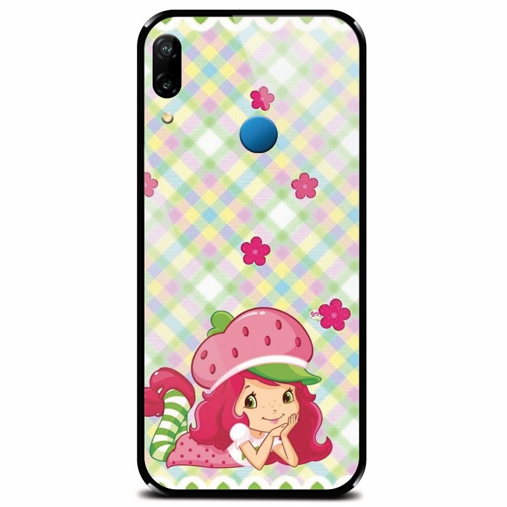 Husa din sticla securizata pentru Huawei P20 Lite, Strawberry Girl
