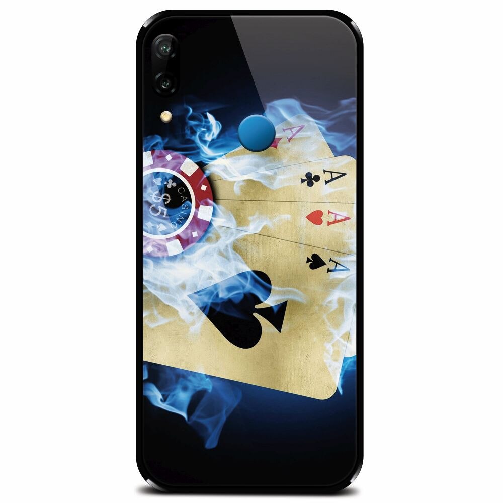 Husa din sticla securizata pentru Huawei P20 Lite, Casino