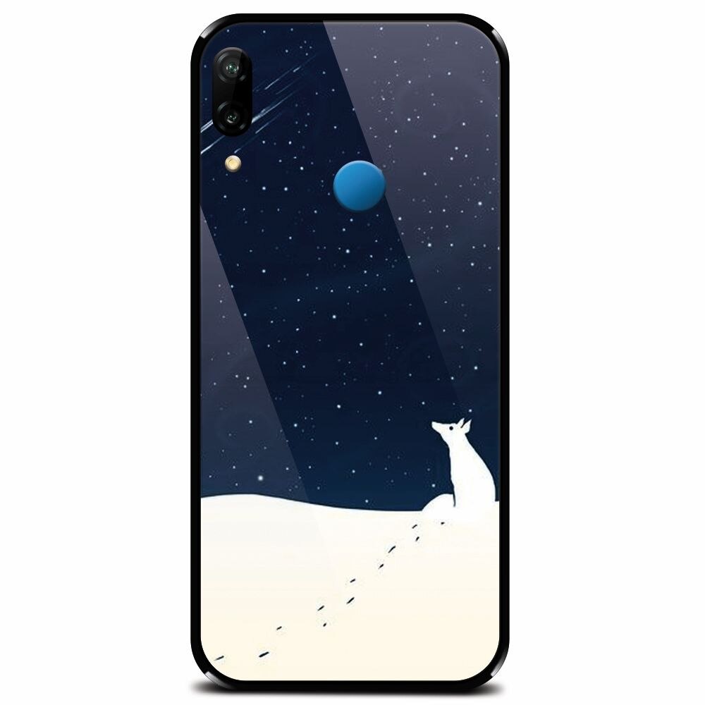 Husa din sticla securizata pentru Huawei P20 Lite, Winter Night