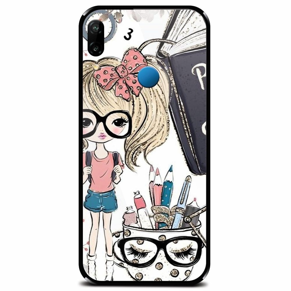 Husa din sticla securizata pentru Huawei P20 Lite, School Girl