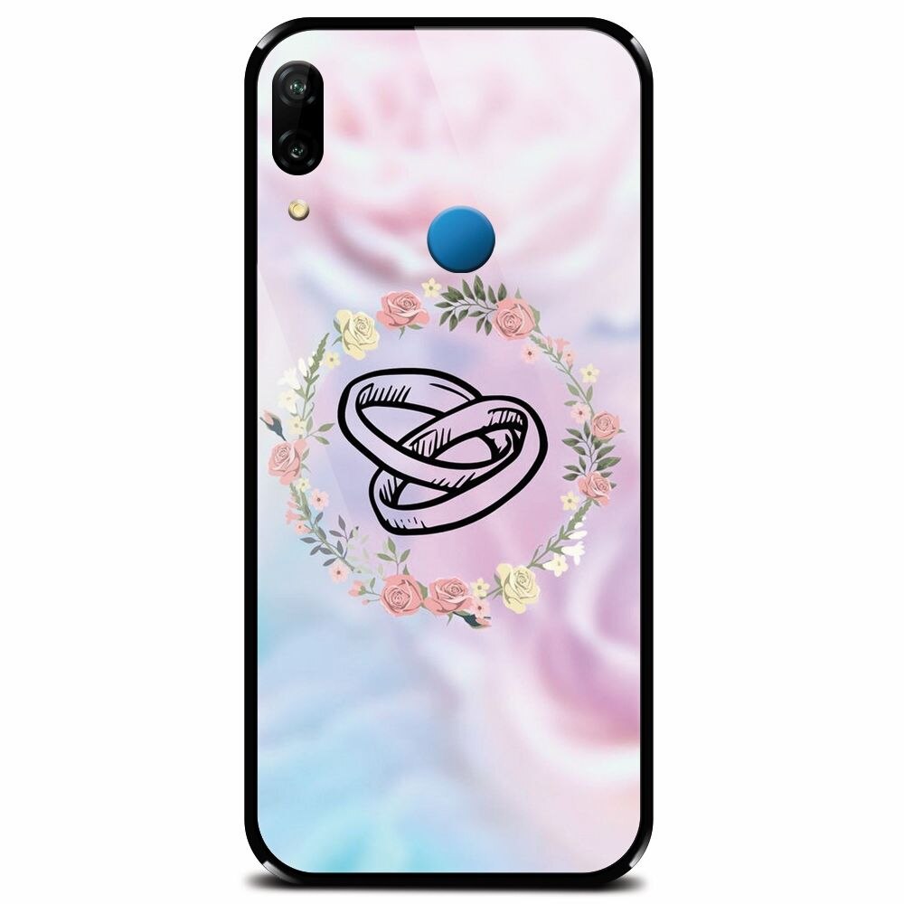 Husa din sticla securizata pentru Huawei P20 Lite, Rings